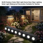 8LED Outdoor Solar Wall Light Home Door Sign Lighting Solar Light Waterproof Decoration Suitable for Garden
